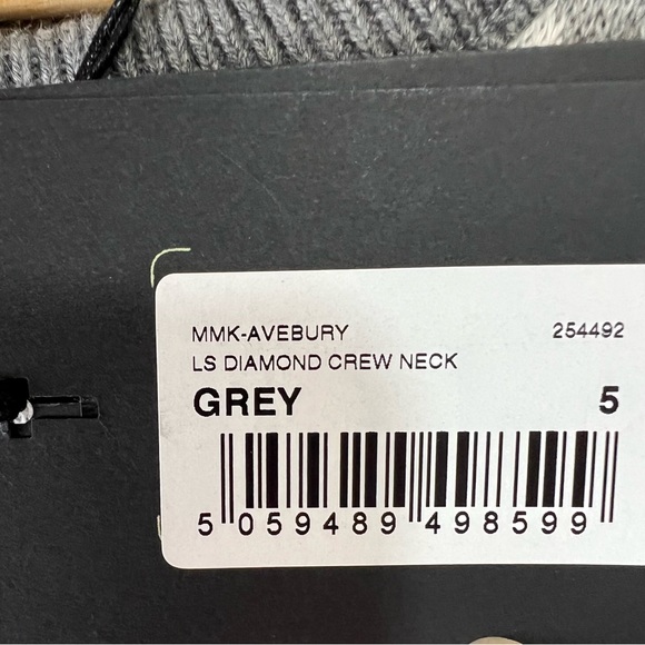 NWT Ted Baker London Avebury Diamond Crew Neck Gray & White Sweater Mens Size:XL - Picture 9 of 14